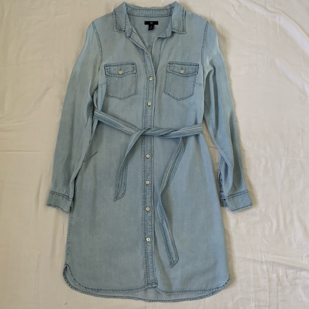 GAP Light Blue Denim Shirt Dress